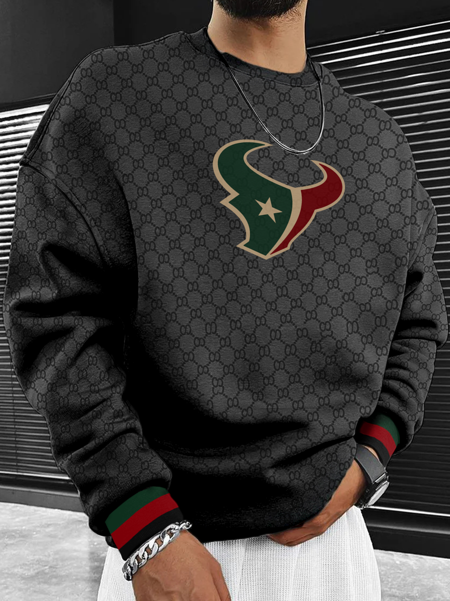 Houston Texans Men's Crew Neck Sweatshirt Black