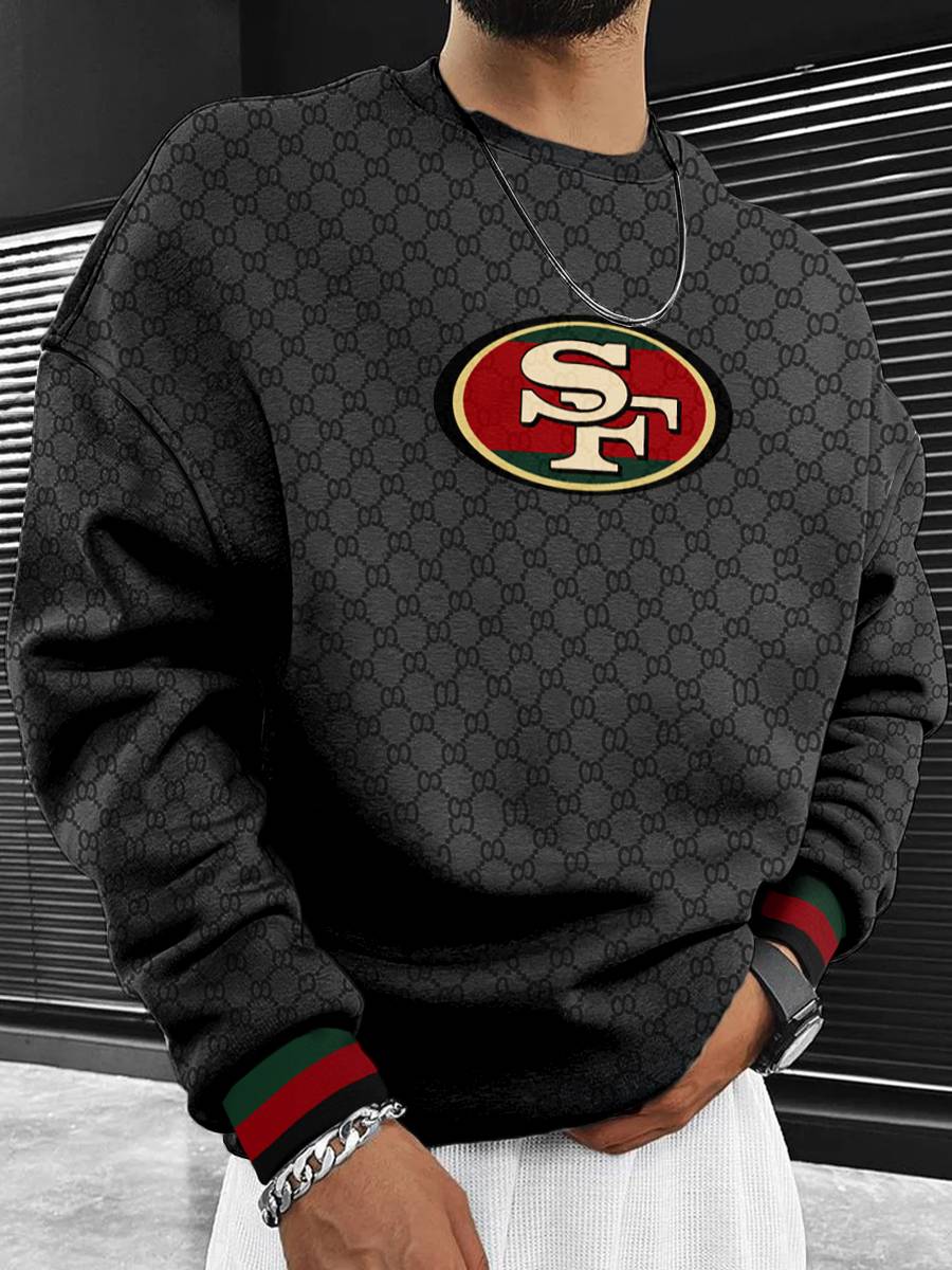 San Francisco 49ers Men's Crew Neck Sweatshirt Black