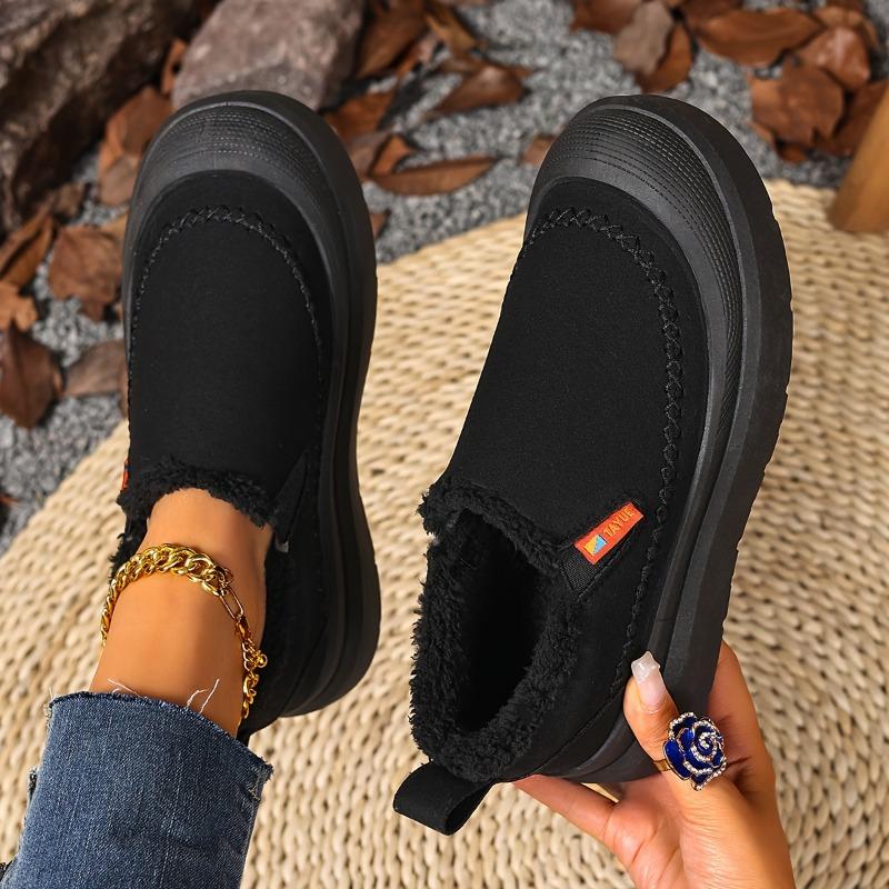 🔥Last day 49% OFF - Women's Cozy Fleece-Lined Platform Slip-On Loafers
