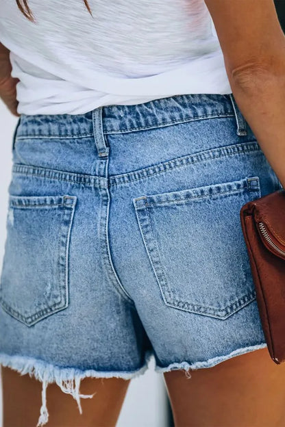 Shorts vaqueros lavados con aberturas