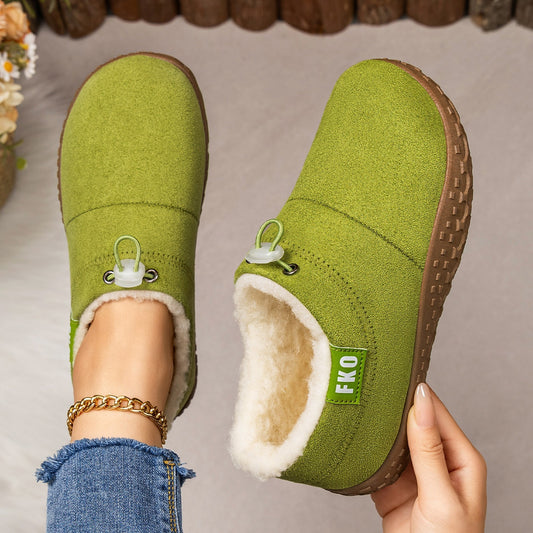 Women’s Warm Plush-Lined Mules – Warm, Comfortable & Non-Slip Winter Shoes