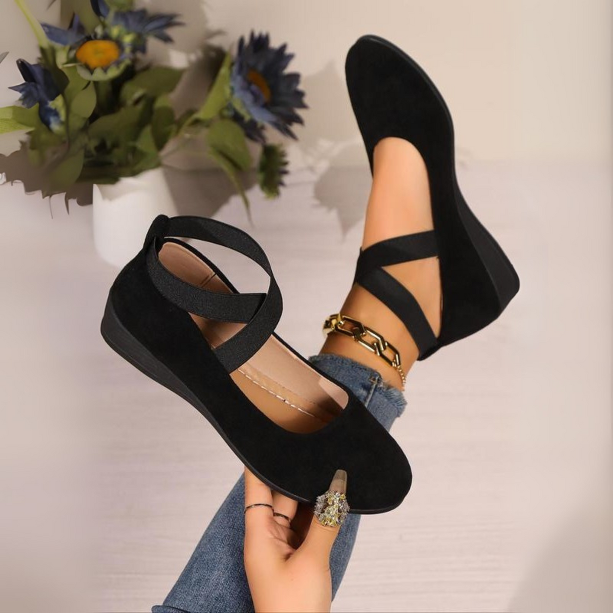 The Carmen™ Closed Wedge Heel Ballerina Flats