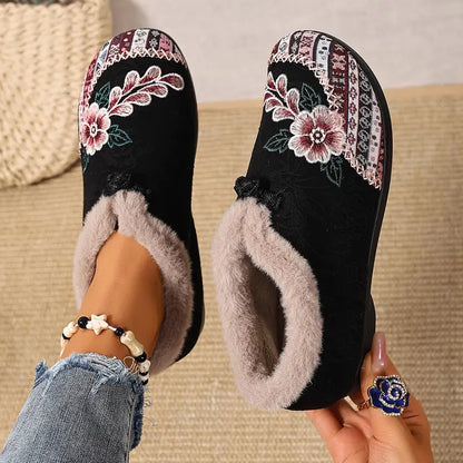 Women’s Warm Floral Winter Ankle Boots – Cozy, Lightweight & Non-Slip Everyday Shoes