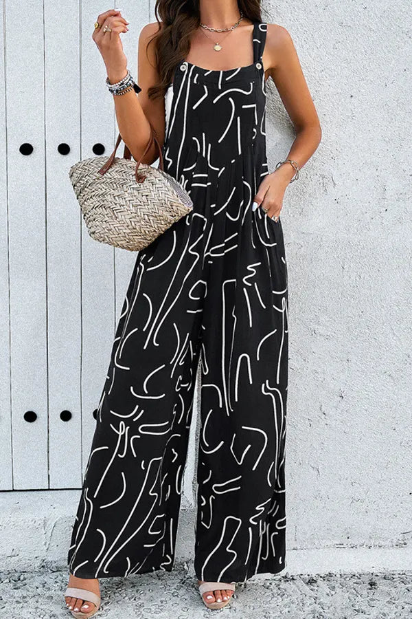 Casual Floral Print Jumpsuit