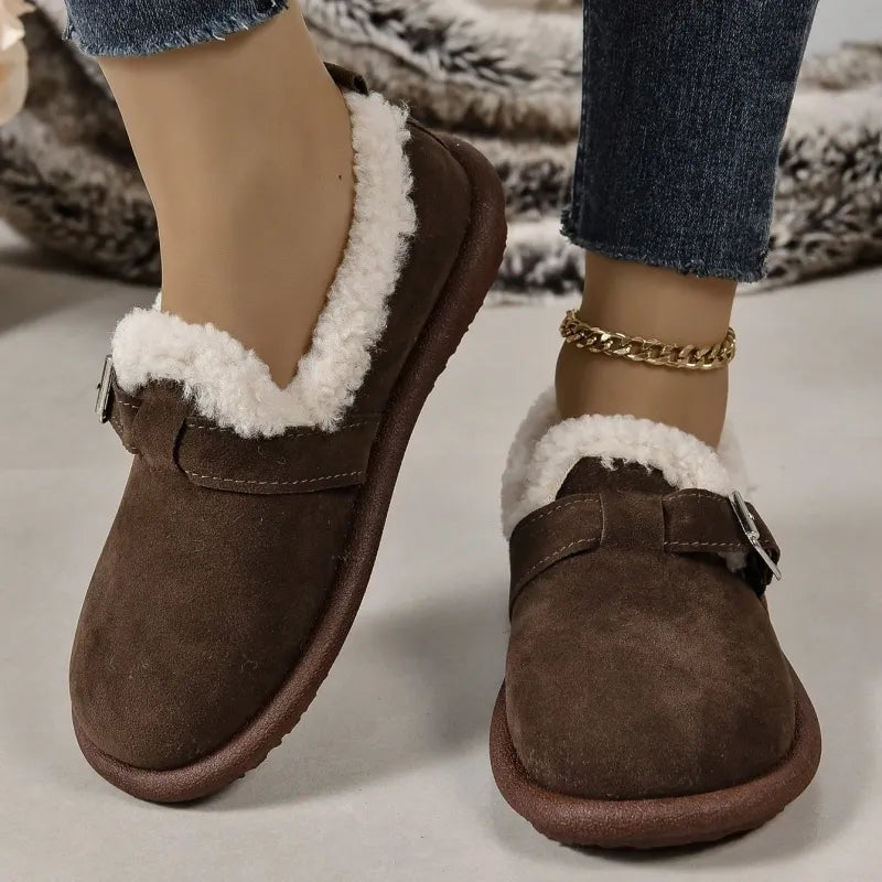 🔥Last day 49% OFF - Women's Plush Round Toe Slip-On Flats