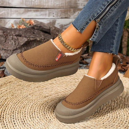 🔥Last day 49% OFF - Women's Cozy Fleece-Lined Platform Slip-On Loafers