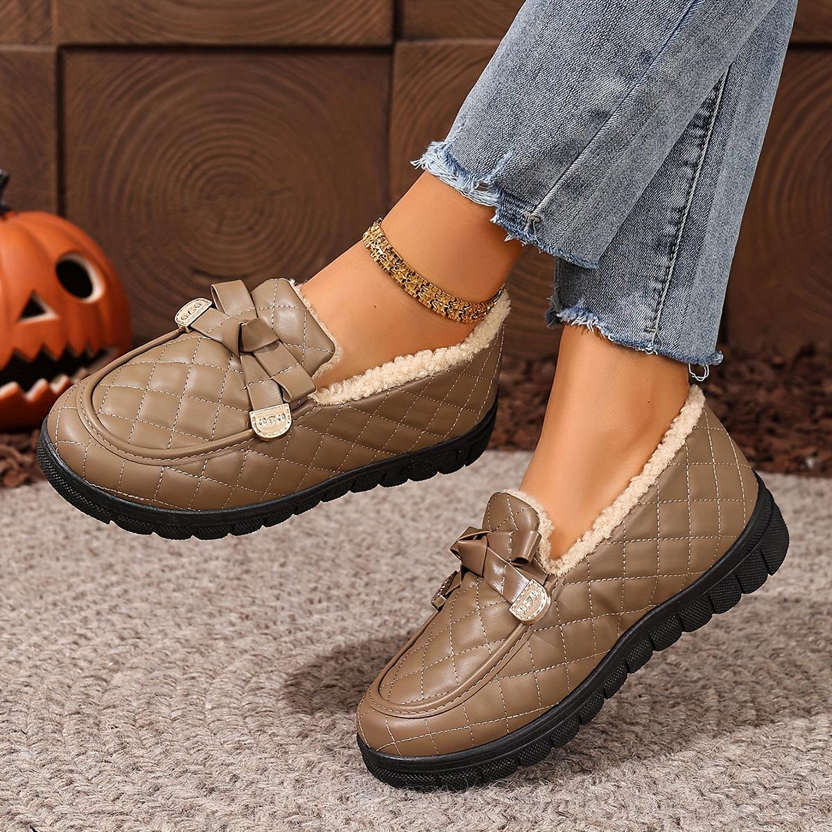 🔥Last day 49% OFF - Women's Cozy Fleece-Lined Quilted Slip-On Loafers