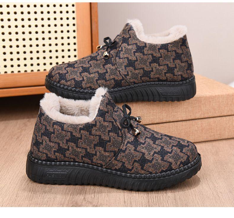 Zapatos de invierno cómodos sin cordones para mujer con forro polar