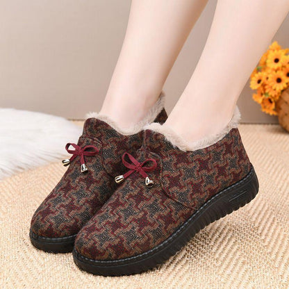 Zapatos de invierno cómodos sin cordones para mujer con forro polar