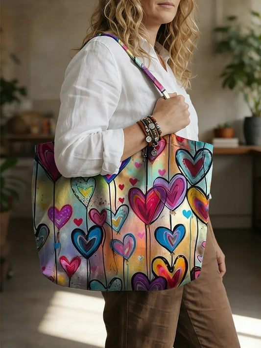 Ethnicity Love Colorful Vintage Art Print Linen Tote Bag