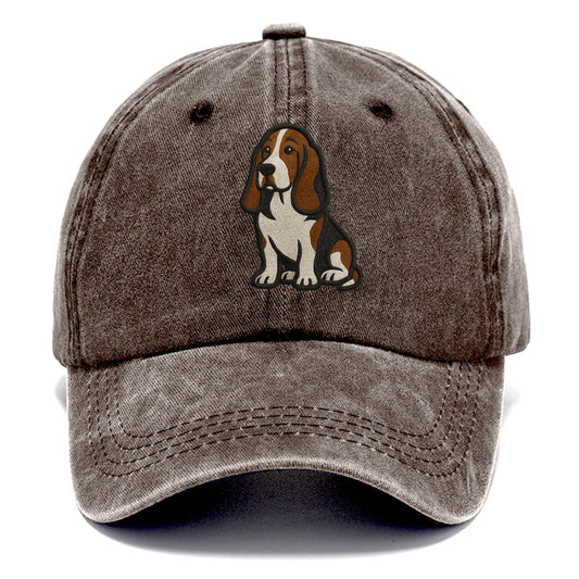 Basset Hound - Tri-color embroidered sit Classic Cap