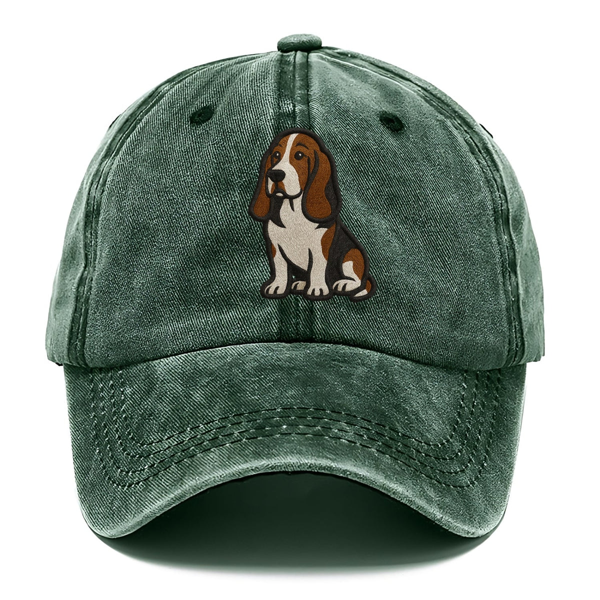 Basset Hound - Tri-color embroidered sit Classic Cap