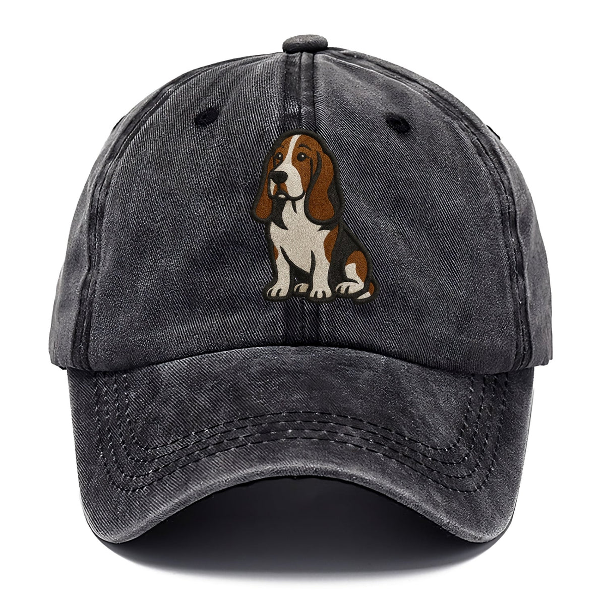 Basset Hound - Tri-color embroidered sit Classic Cap