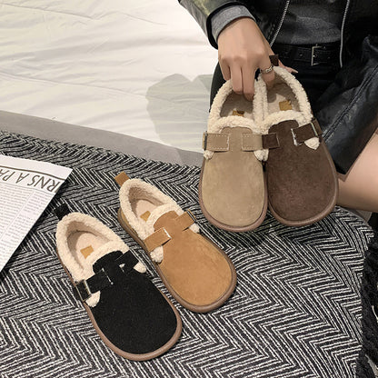 🔥Last day 49% OFF - Women's Plush Round Toe Slip-On Flats