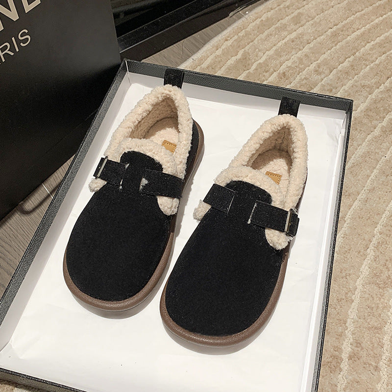 🔥Last day 49% OFF - Women's Plush Round Toe Slip-On Flats
