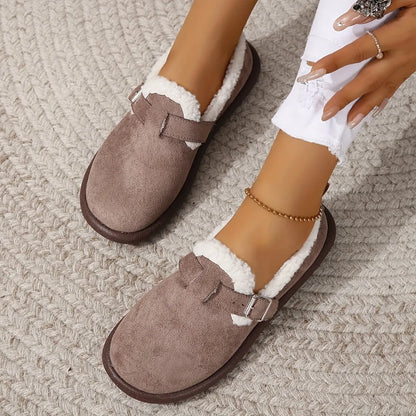 🔥Last day 49% OFF - Women's Plush Round Toe Slip-On Flats
