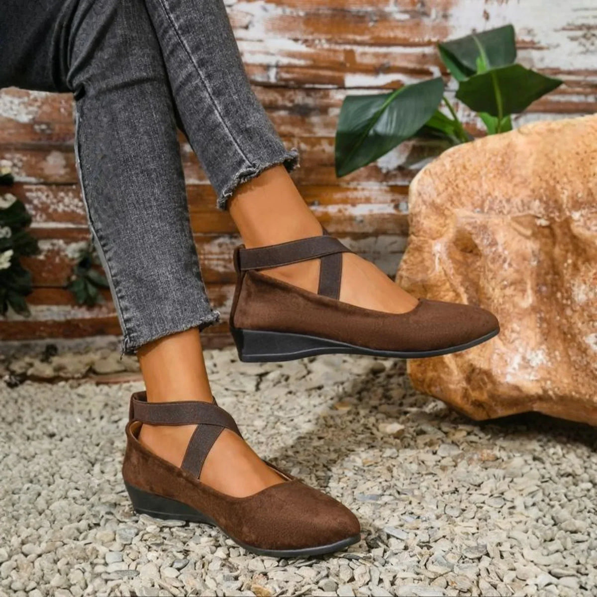 The Carmen™ Closed Wedge Heel Ballerina Flats