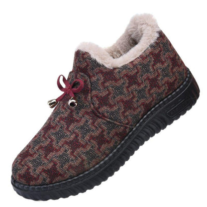 Zapatos de invierno cómodos sin cordones para mujer con forro polar