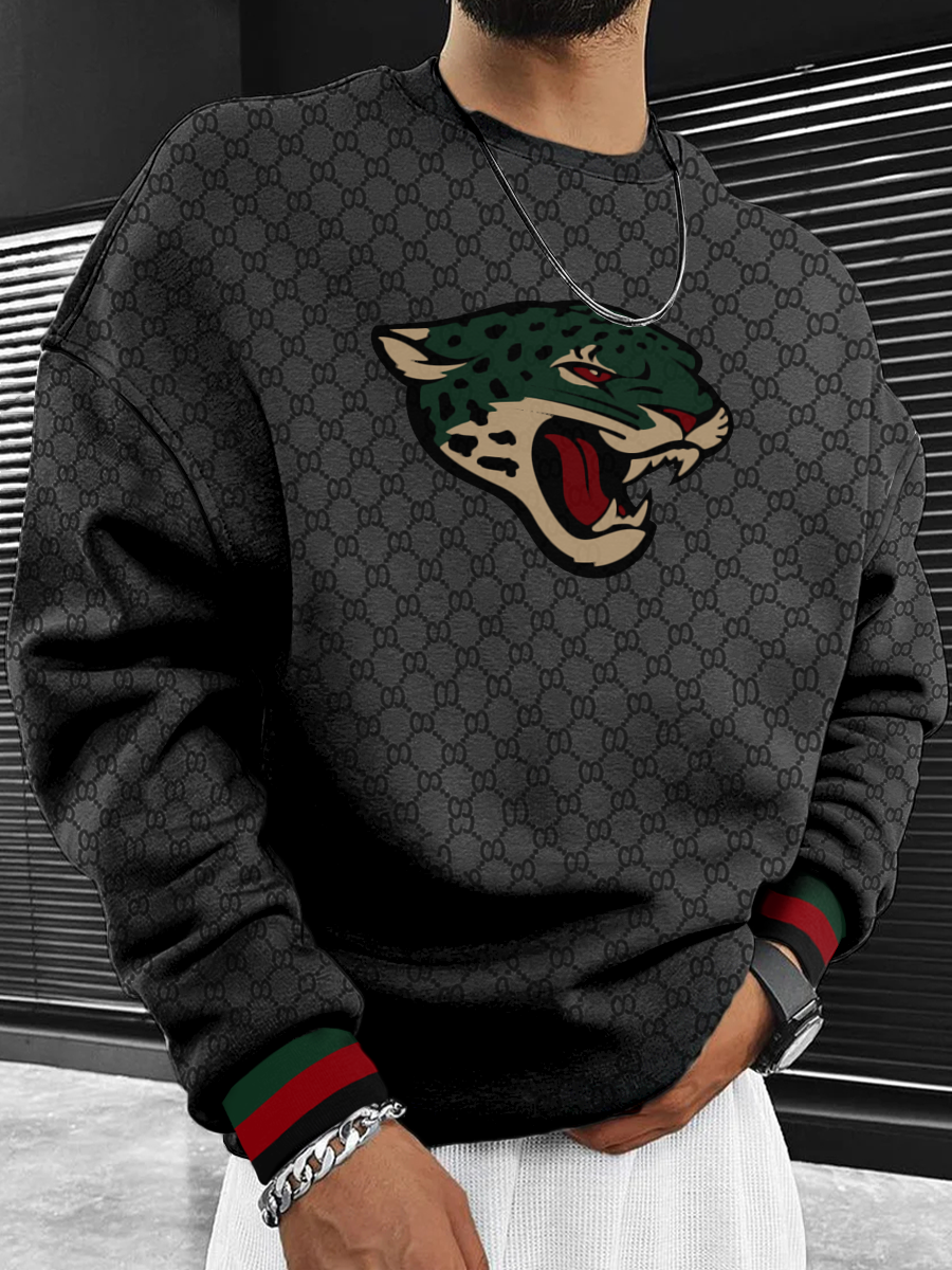 Jacksonville Jaguars Sudadera negra con cuello redondo para hombre