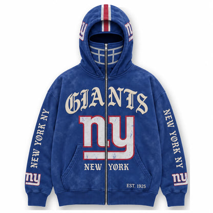 Giants Football Fan Full-Zip Mask Hoodie
