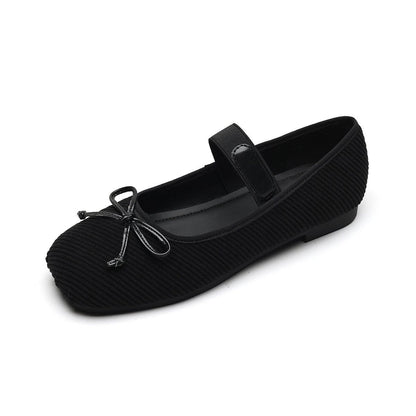 Bailarinas Mary Jane elásticas con lazo para mujer