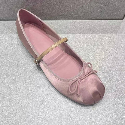 Scarpe da ballo Mary Jane basse con fiocco da donna