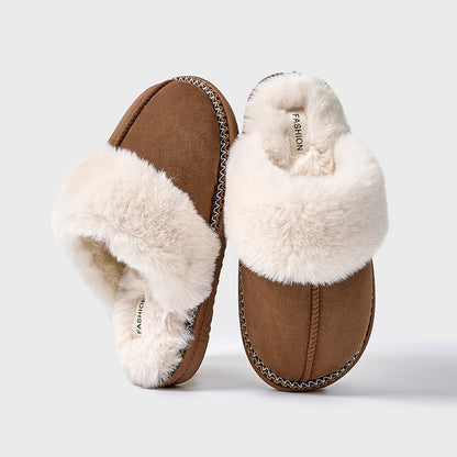 Zapatillas de algodón afelpadas antideslizantes para mujer