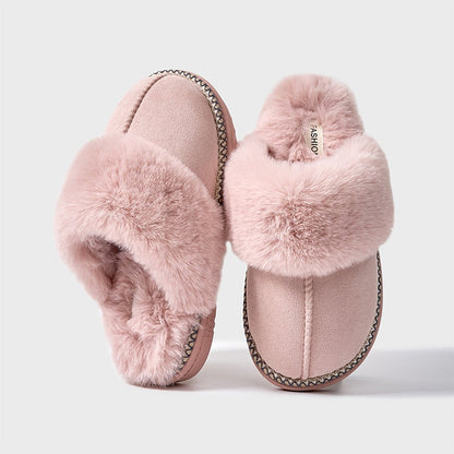 Zapatillas de algodón afelpadas antideslizantes para mujer