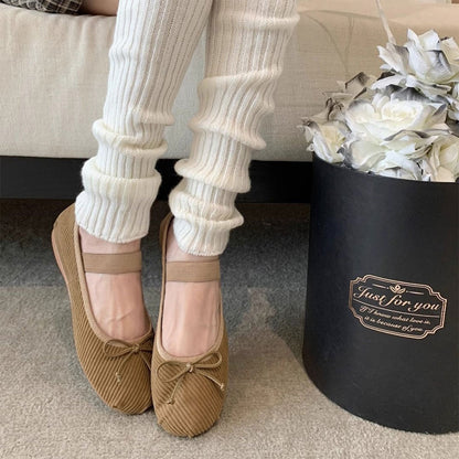 Bailarinas Mary Jane elásticas con lazo para mujer