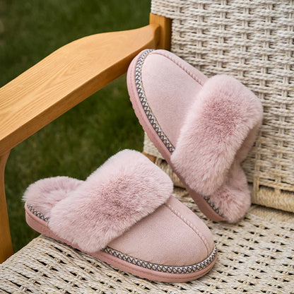 Zapatillas de algodón afelpadas antideslizantes para mujer