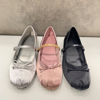 Scarpe da ballo Mary Jane basse con fiocco da donna