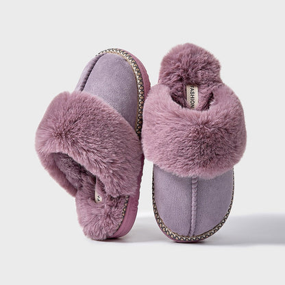 Zapatillas de algodón afelpadas antideslizantes para mujer