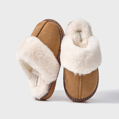 Zapatillas de algodón afelpadas antideslizantes para mujer